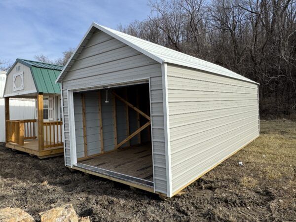 12x24 Value Garage Metal Lt. Stone White - Image 2