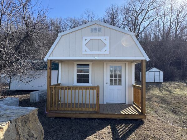 12x24 Lofted Barn Cabin Pearl White 29 Gauge Steel - Image 2