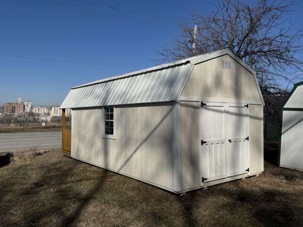 12x24 Lofted Barn Cabin Pearl White 29 Gauge Steel - Image 3